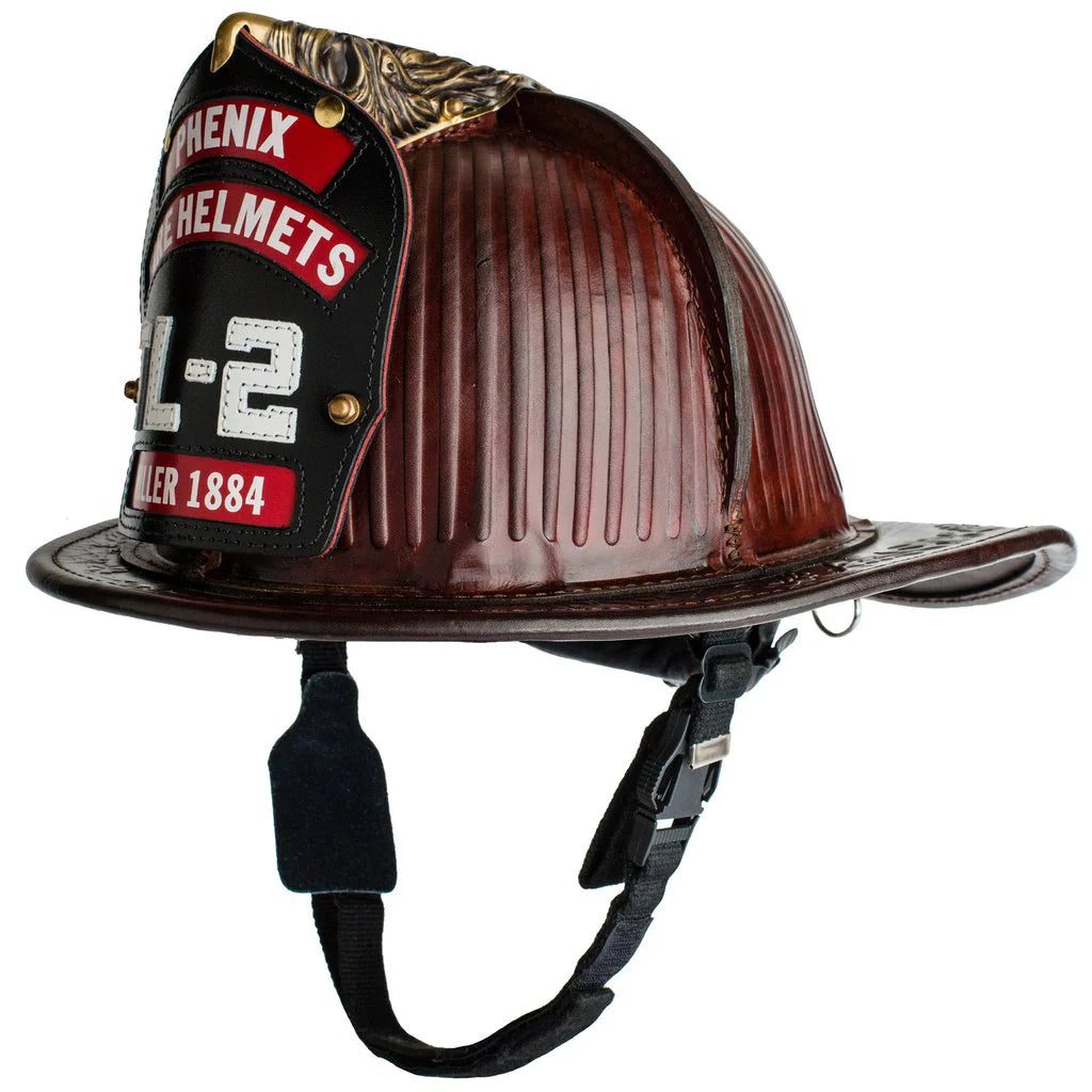 Phenix Technology TL2 Traditional Leather Miller Fire Helmet, NFPA 1971 Certified